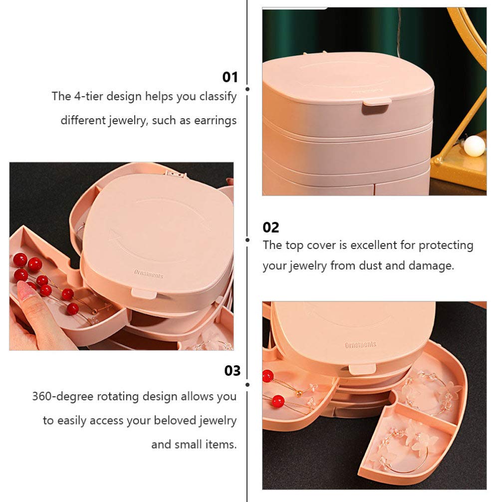 Cabilock Jewelry Organizer Box - Earring & Ring Storage Case for Travel