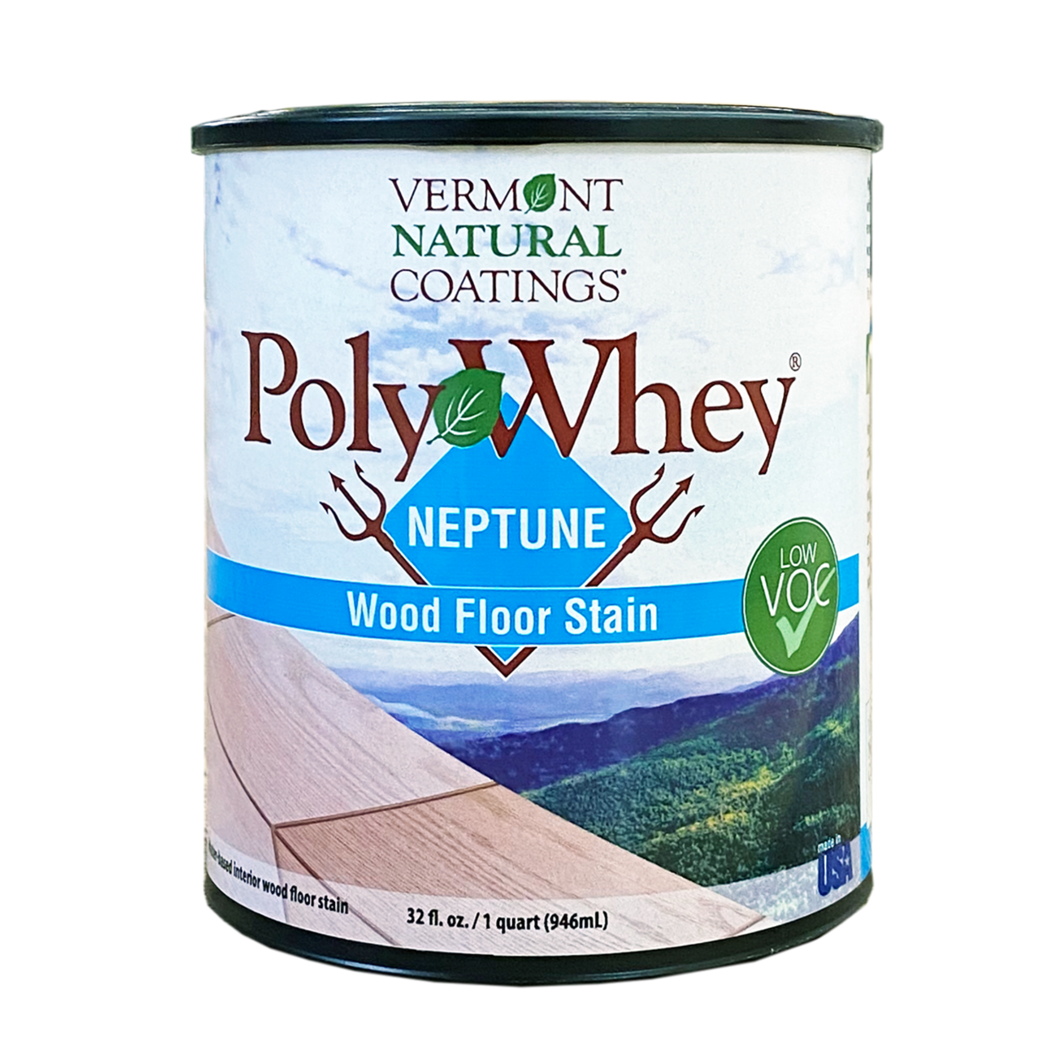 Vermont Natural Coatings Neptune Interior Floor Stain - Eco-Friendly Wood Stain for Hardwood Floors, Non-Toxic & Low VOC - Perfect for Living Rooms, Bedrooms & Home Renovation Projects
