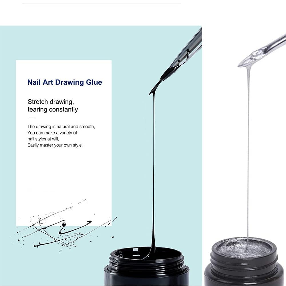 D.B.Z. ® Silver Spider Gel Polish Kit - UV LED Nail Art Paint with Thin Brush for Professional Spider Web Designs | Perfect for Salon, Home Manicure & Nail Art Enthusiasts