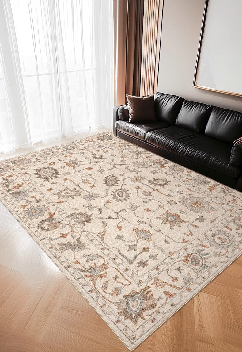 Floral Pattern Modern Area Rugs - Soft Non-Slip Farmhouse, Bedroom, Dining & Living Room Rug - Perfect for Home Decor, Boho Style & Cozy Interior Design