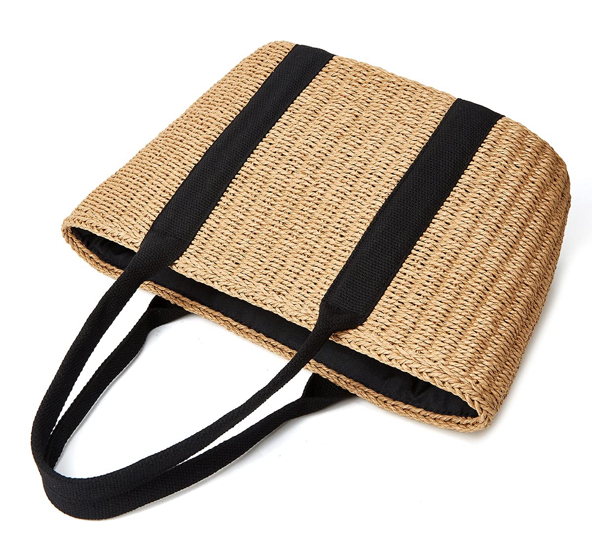 Stylish Women's Straw Beach Tote Bag - Large Handmade Woven Shoulder Bag & Crossbody Purse for Summer Vacation, Pool Party, and Outdoor Picnics