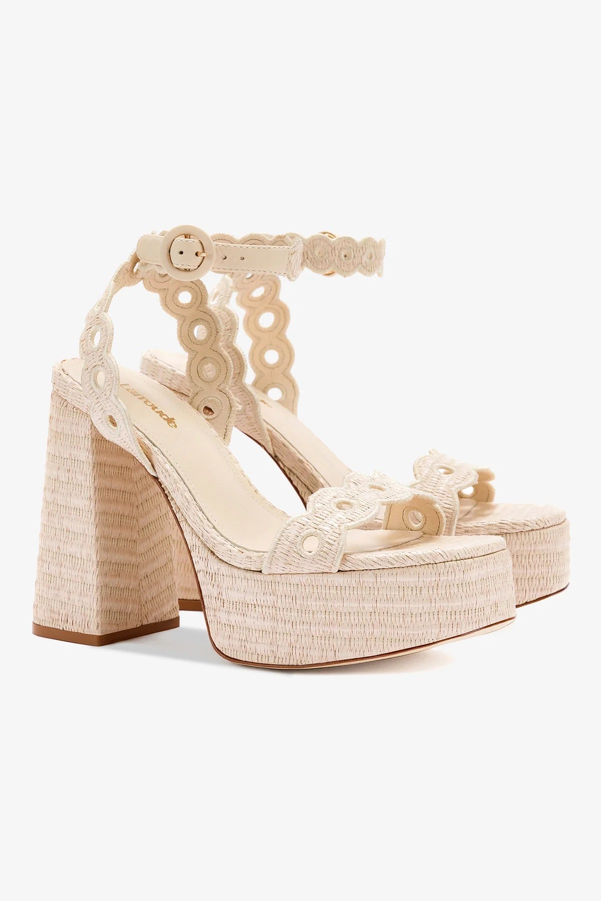 Natural Raffia Dolly Broderie Sandal - Comfortable Handmade Women's Summer Sandals for Beach, Vacation & Casual Outings