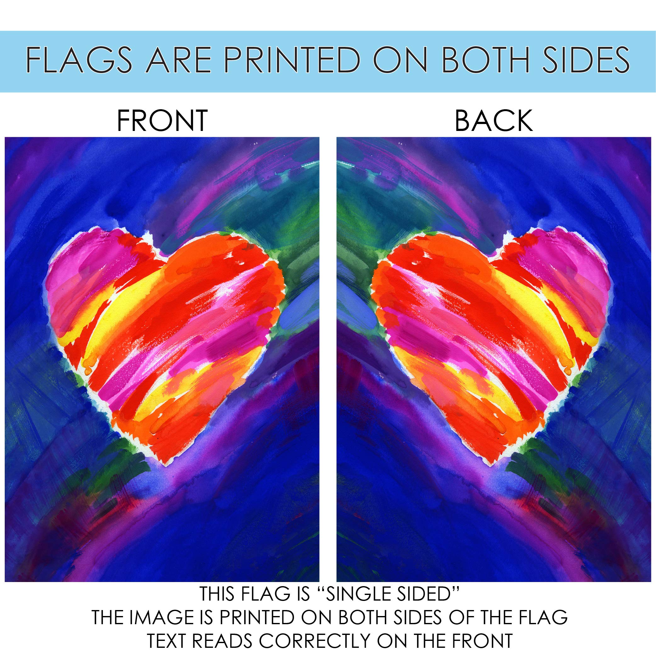 Toland Home Garden 1010787 Blue Heart Valentine Flag - 28x40 Inch Double Sided Outdoor Yard Decoration for Valentines Day | Perfect for Front Porch, Garden, and House Decor