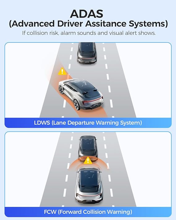AZDOME M17 1080P WiFi Dash Camera with ADAS, 3-Inch Screen & 24H Parking Mode - Front Car Camera for Night Vision, Accident Recording, and Security Surveillance