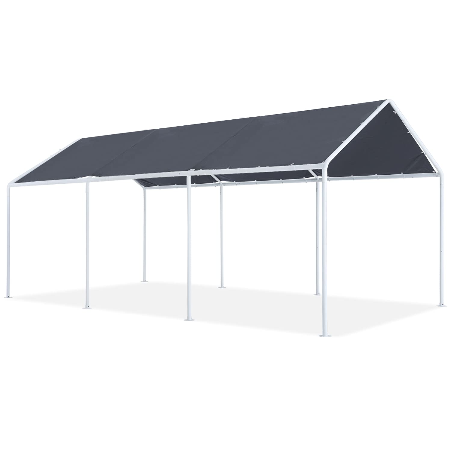 ABCCANOPY 10x20 FT Heavy Duty Carport Garage Shelter - Waterproof Canopy Tent for Cars, Boats, RV, Outdoor Parties & Events (Gray) - Perfect for Backyard, Driveway & Commercial Use