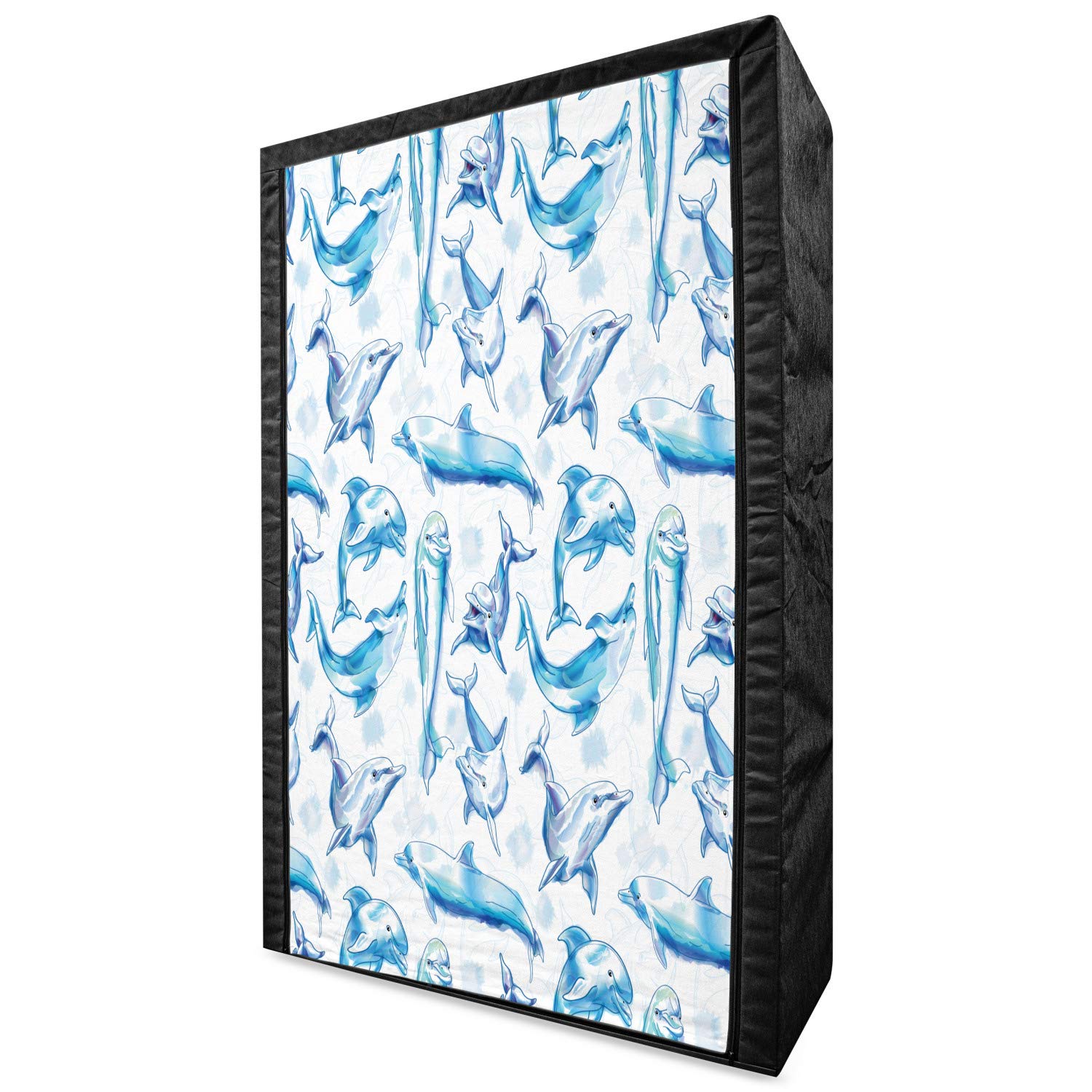 Ambesonne Portable Fabric Wardrobe with Sea Animals Print - 42.5