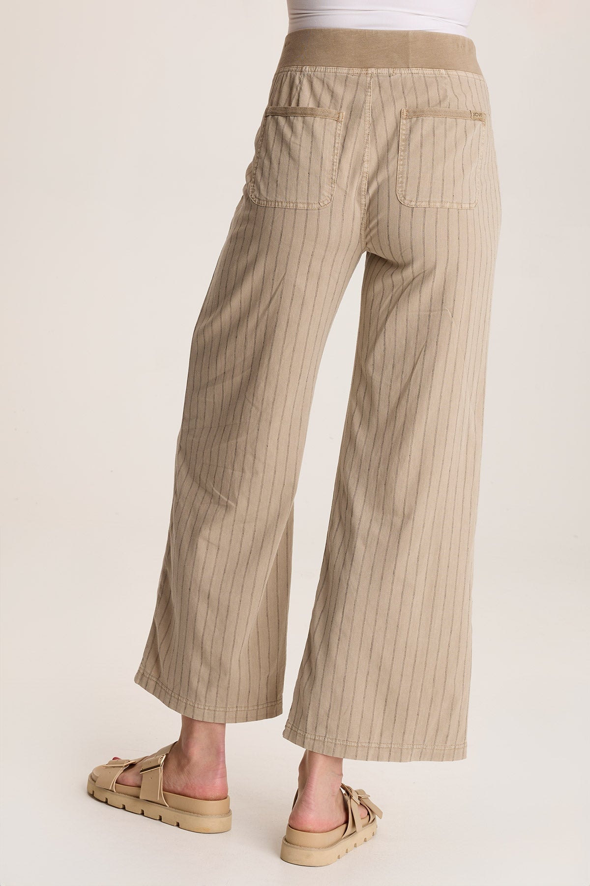 Laughlin Striped Linen Wide Leg Pants for Women - Comfortable High Waisted Loose Fit Trousers - Perfect for Summer, Beach, and Casual Outings