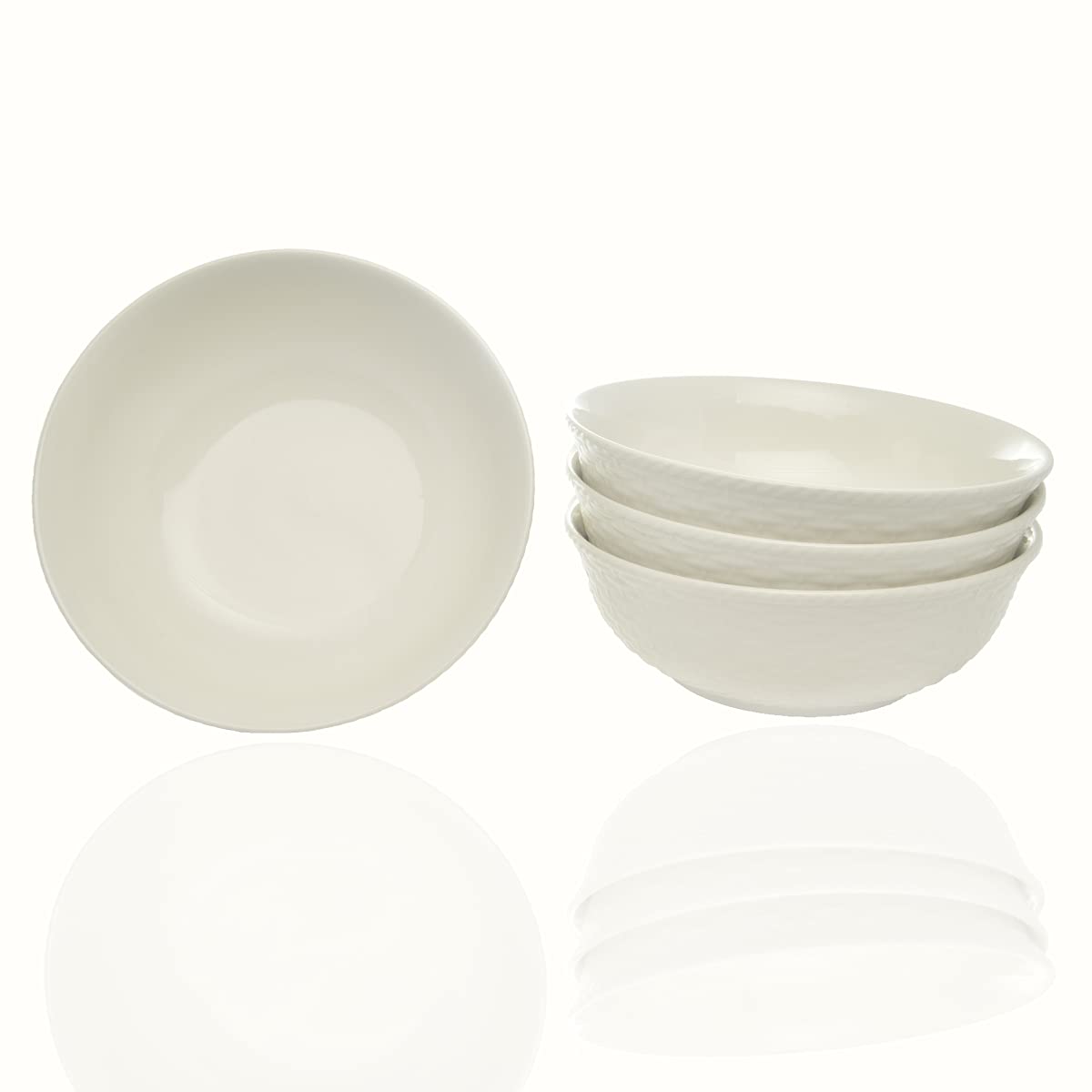 Red Vanilla FC900-419 30 oz Nantucket White Cereal & Soup Bowls - 7.25 Inch Set of 4 - Perfect for Breakfast, Soup, Salad & Dessert Serving