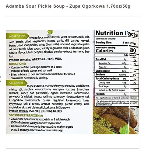 Adamba Sour Pickle Soup Mix - Authentic Polish Zupa Ogorkowa - 50g Per Bag (3-Pack) - Quick & Easy Homemade Soup for Cold Days & Family Dinners