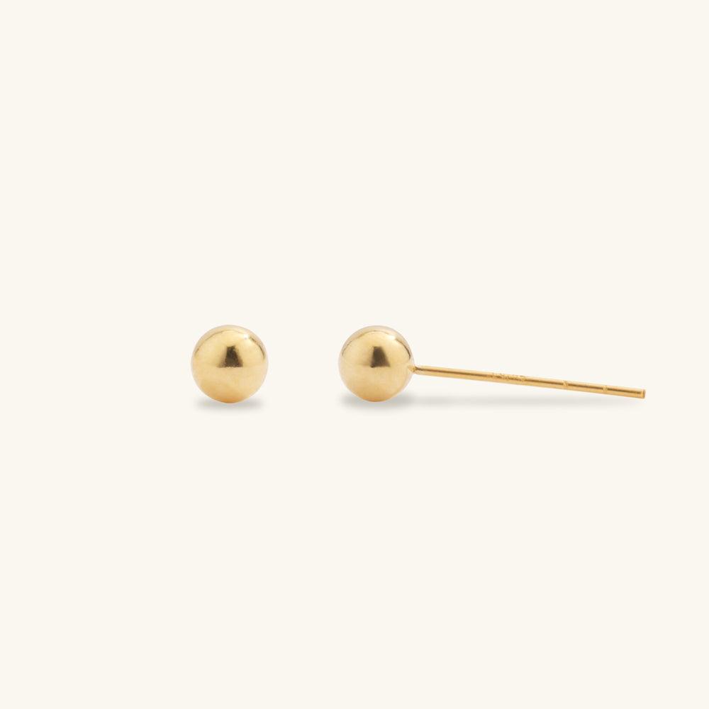 Shining Gold Ball Stud Earrings for Women - 14K Gold Plated Hypoallergenic Earrings - Minimalist Jewelry Gift for Birthday, Anniversary & Valentine's Day - Perfect for Daily Wear, Office & Special Occasions