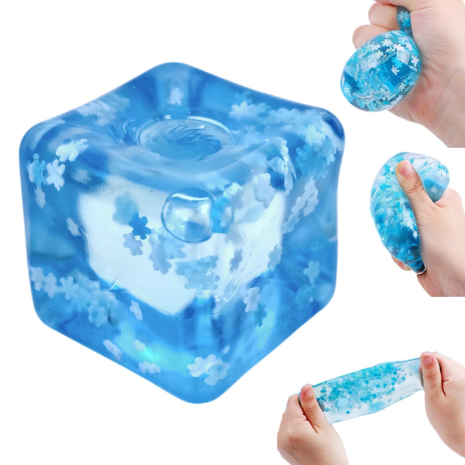 **Stress Relief Ice Cube Squishy Toys - Soft Fidget Sensory Toys for Adults & Kids - Anxiety Relief, ADHD Focus - Perfect for Office, School, Travel & Home Relaxation**