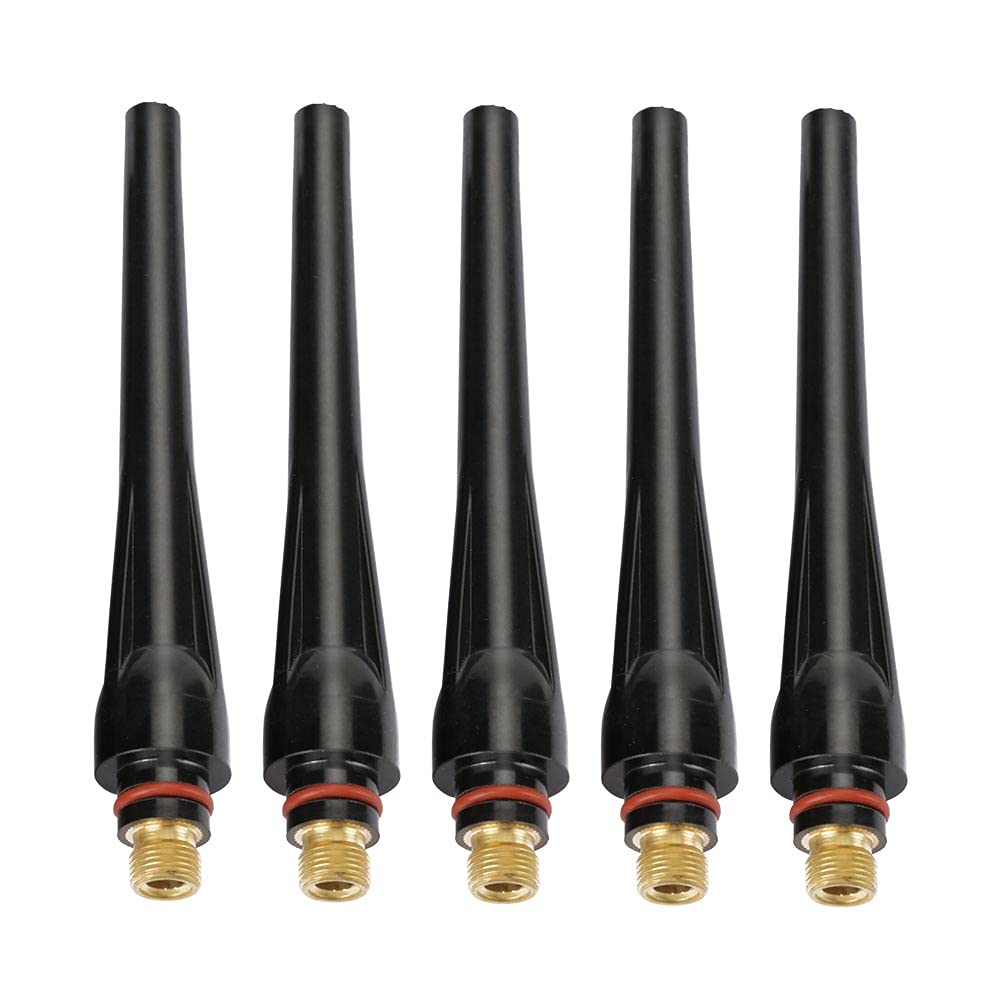 TIG Welding Torch Back Cover Kit - 5pcs Long Back Covers for WP-17/18/26 TIG Torches (57Y02) | Durable Replacement Parts for Welding Equipment | Perfect for Professional Welders & DIY Metal Fabrication Projects