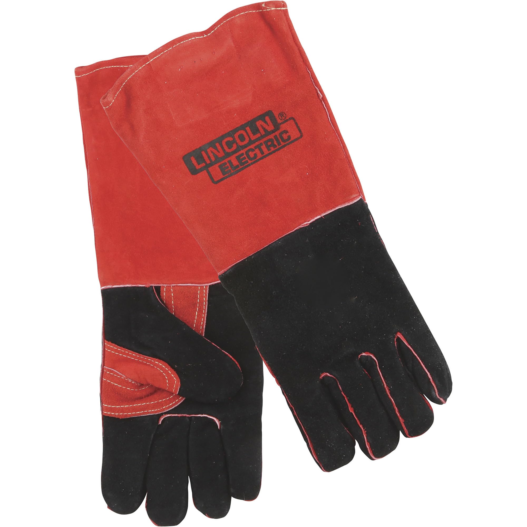 Lincoln Electric Unisex Adult Long Cuff Gloves - Red, One Size Fits Most - Durable Work Gloves for Welding, Construction & DIY Projects