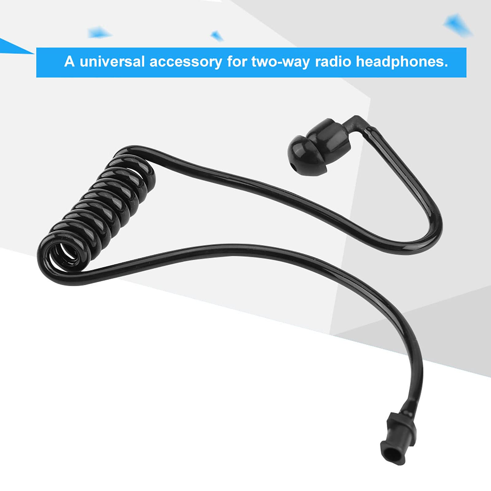 KOSDFOGE Acoustic Ear Tube - Pack of 5 Clear Coiled Replacement Tubes for Two-Way Radio Earpieces (Black) | Durable Radio Accessories for Law Enforcement & Security Professionals | Perfect for Police, Security Guards & Event Staff Communication