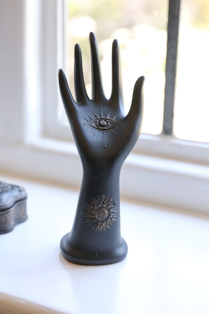 Elegant Hand Statue Jewelry Stand - Display Ring, Necklace, Bracelet & Watch Holder for Dresser, Vanity & Home Decor