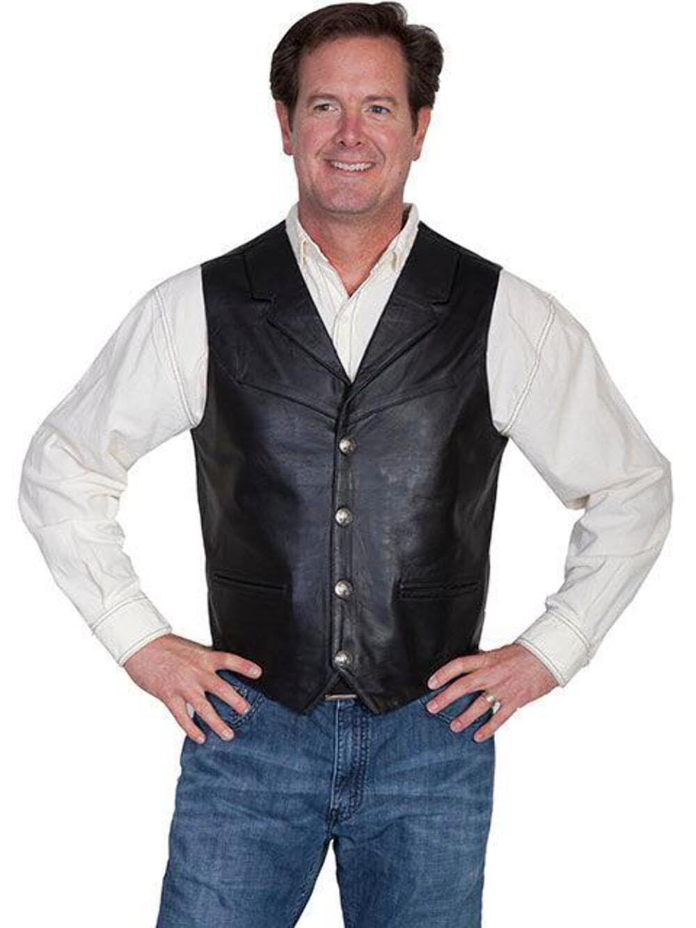 Men's Lambskin Leather Vest with Lapel - Stylish & Warm Winter Fashion for Outdoor Activities & Casual Wear