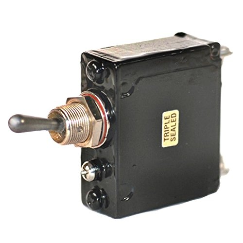 Heavy Duty 15 Amp Toggle Switch Circuit Breaker with Sand Sealed Protection & #10 Screw Terminals - Ideal for Automotive, Marine, and Industrial Electrical Systems