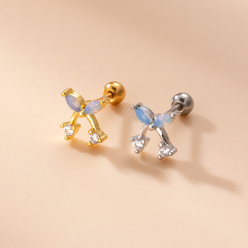 20G Tiny Butterfly Daith Stud Cartilage Piercing - 316L Surgical Steel Earring for Helix, Tragus, Conch | Perfect for Everyday Wear & Body Jewelry Gifts