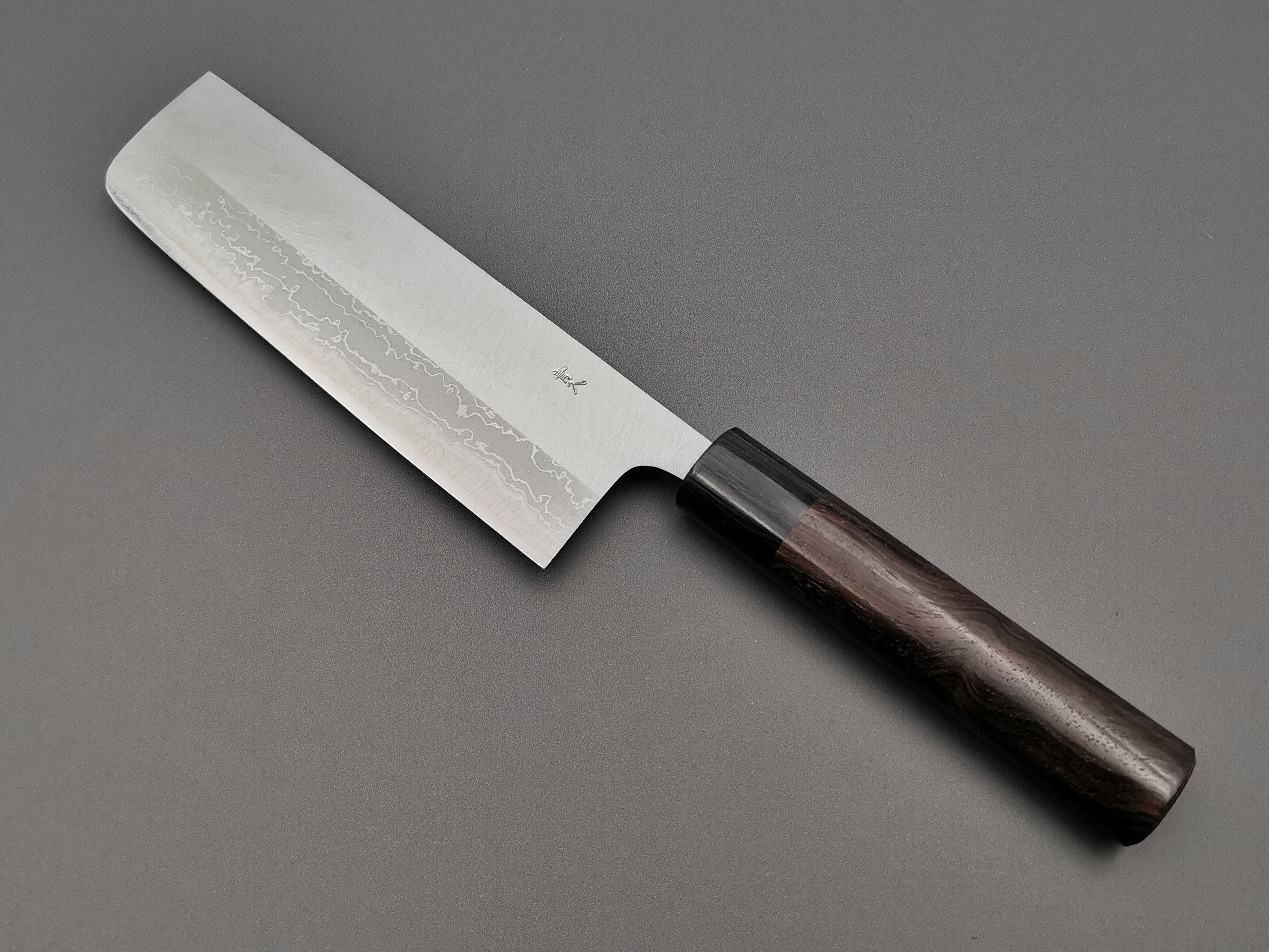 Premium Muneishi Aogami Stainless Clad Damascus Nakiri Knife - Japanese Vegetable Knife for Professional Chefs & Home Cooking - Perfect for Slicing, Dicing & Chopping Vegetables