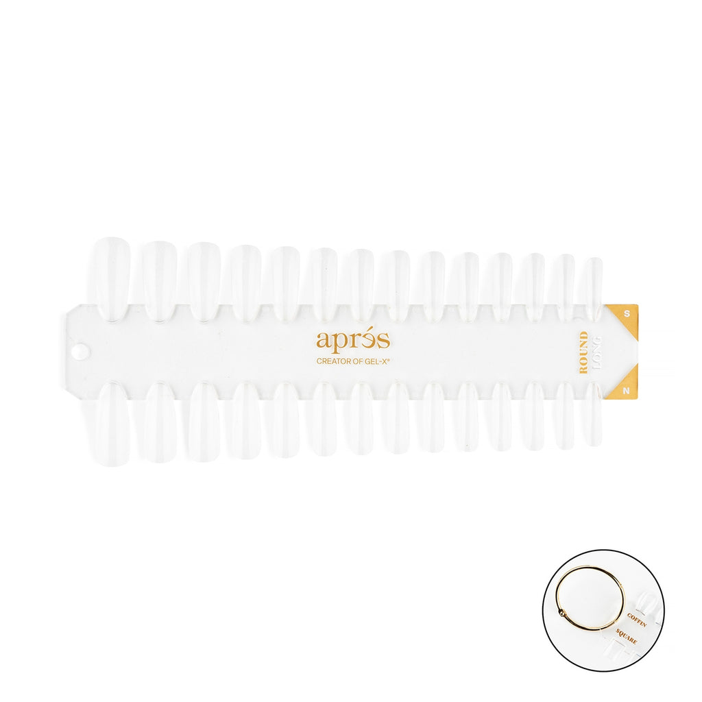 Apres Gel X Tip Swatch Kit - Natural & Sculpted Round Long Nail Tips for Professional Salon & DIY Manicures at Home