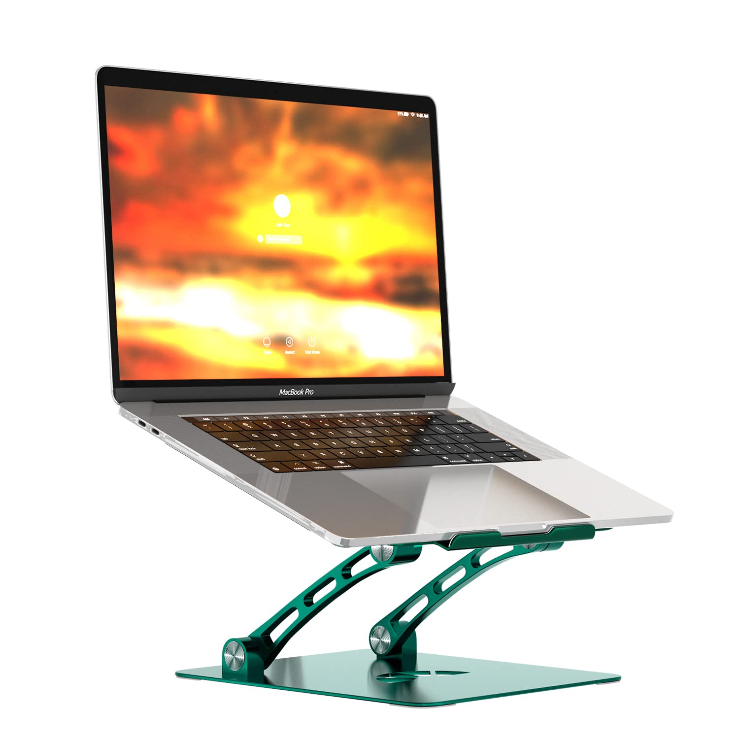 Anivia Adjustable Aluminum Laptop Stand - Foldable & Portable Ergonomic Riser for 10-17 Inch Notebooks (Green) | Perfect for Home Office, Gaming & Travel Use
