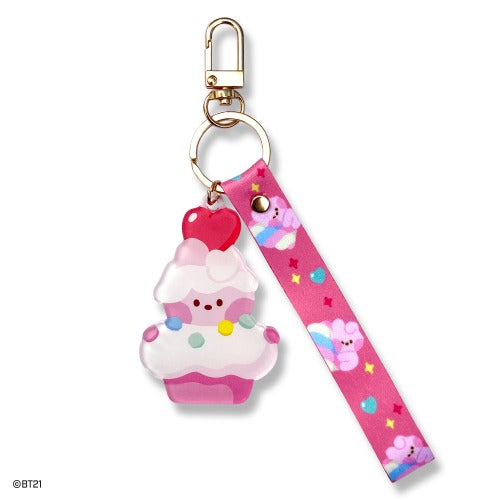 BT21 Acrylic Strap Keyring - Cute Cooky Character Keychain for BTS Fans | Perfect for Backpacks, Purses, and Gift Giving