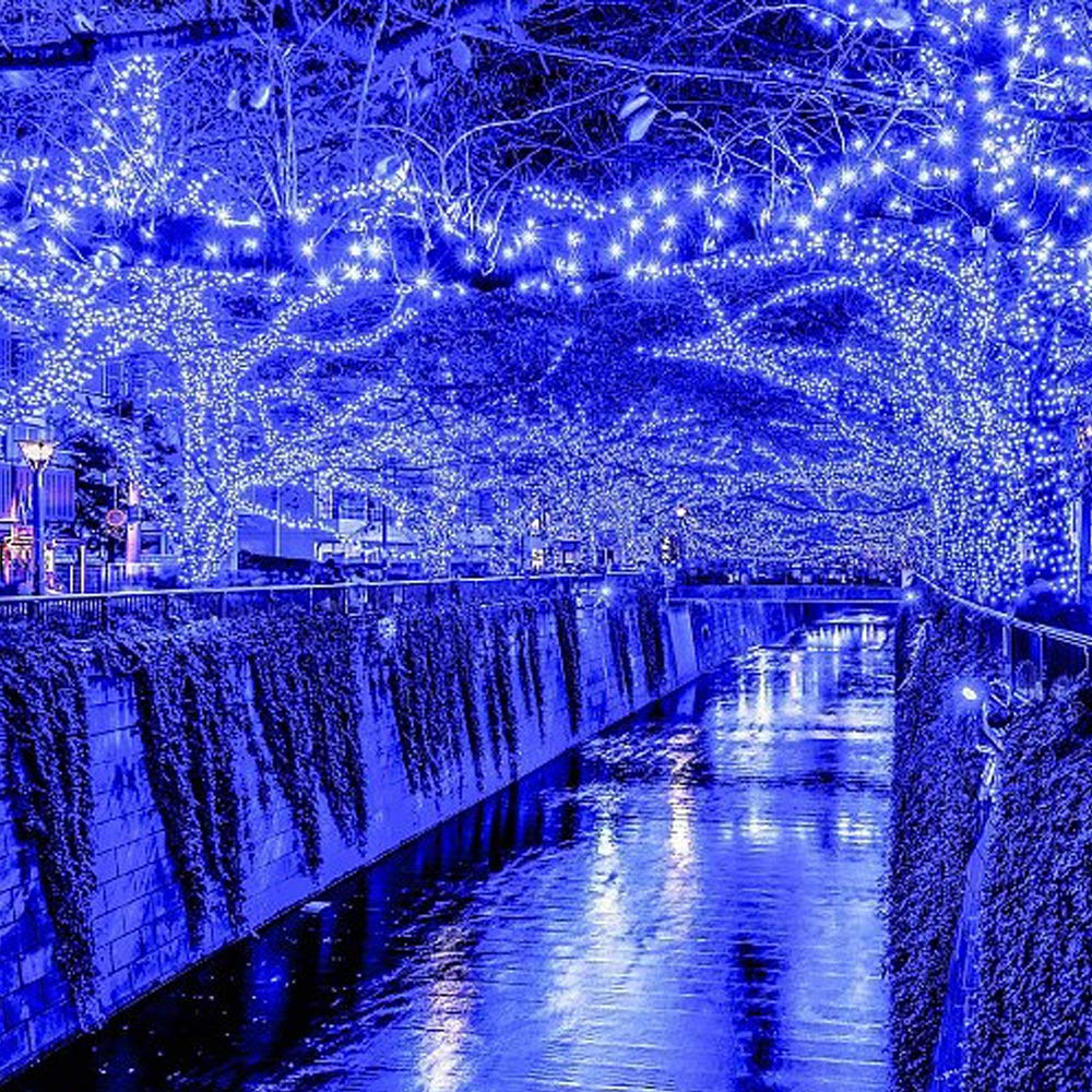 200LED Blue Christmas Lights - 66Ft Waterproof Plug-in String Lights with 8 Modes for Indoor & Outdoor Holiday Decor | Perfect for Christmas Trees, Halloween Parties, Bedroom, Garden, and Patio Lighting (Clear Wire)