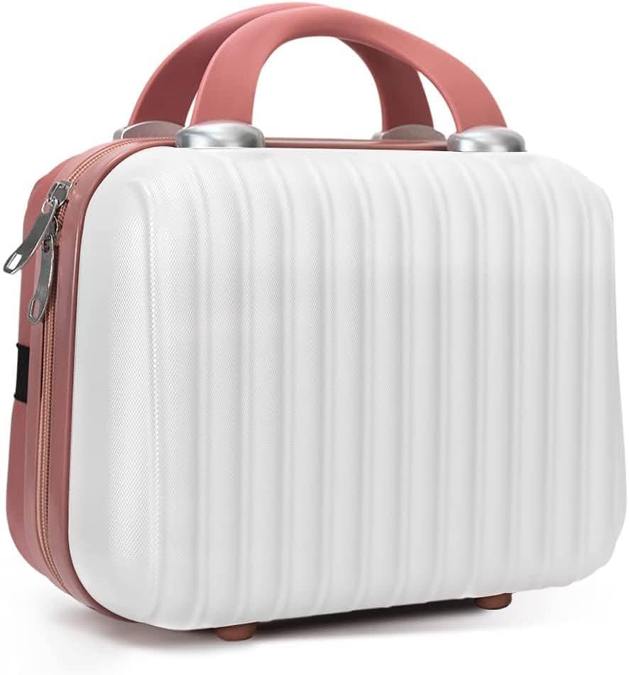 PIKFOS Hard Shell Makeup Travel Case - Waterproof ABS Cosmetic Organizer with Elastic Bands, Portable Mini Toiletry Bag for Lipstick, Eyeliner & Skincare | Perfect for Travel, Gym & Daily Organization (JK-46)