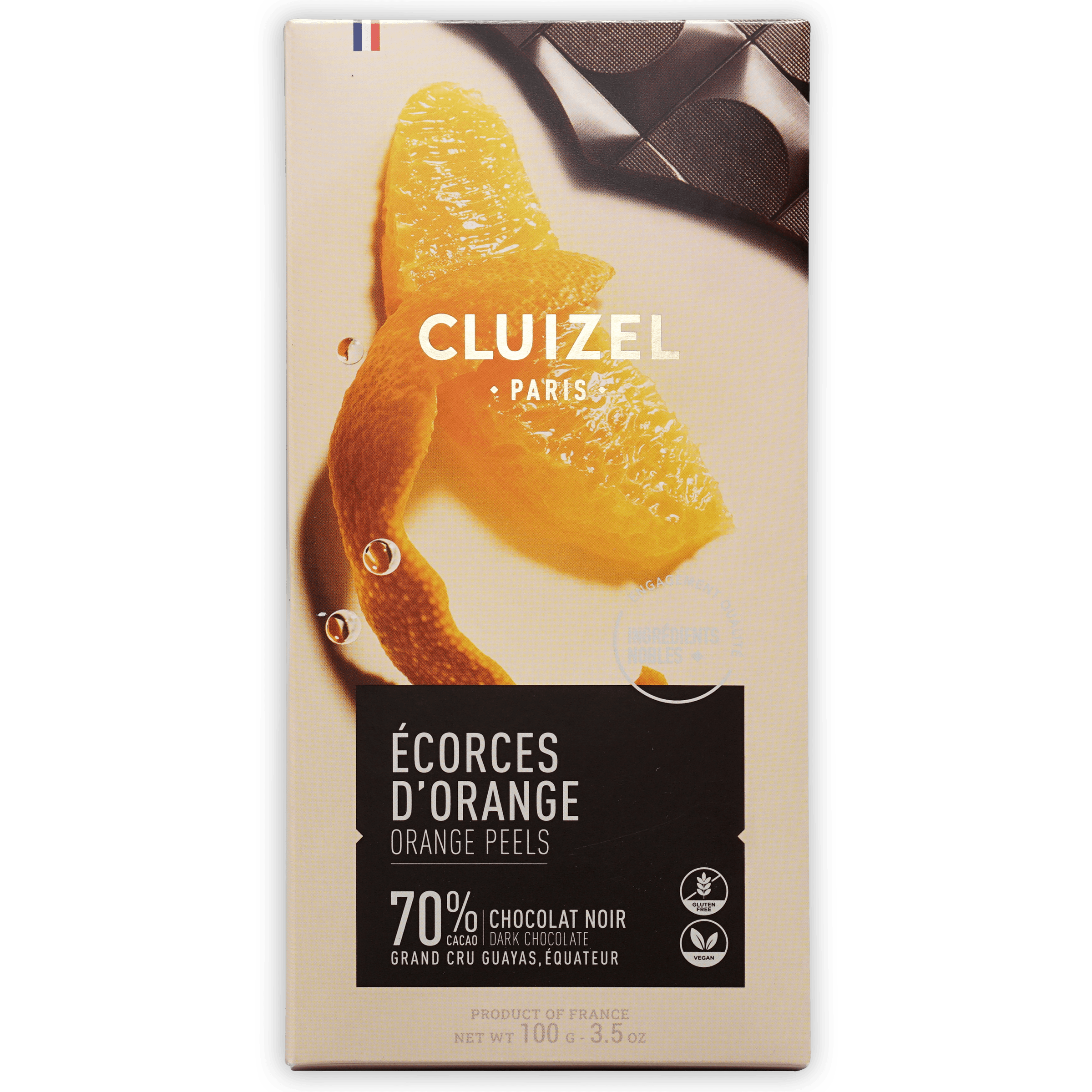 Michel Cluizel 70% Dark Chocolate with Orange Peels - Gourmet Baking & Dessert Ingredient, Perfect for Gifts & Holiday Treats