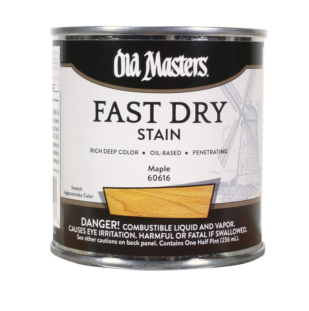 Old Masters Stain Oil Based Fast Dry Maple 60616 - Premium Wood Stain for Furniture, Cabinets & DIY Projects - Quick Drying, Rich Color Finish