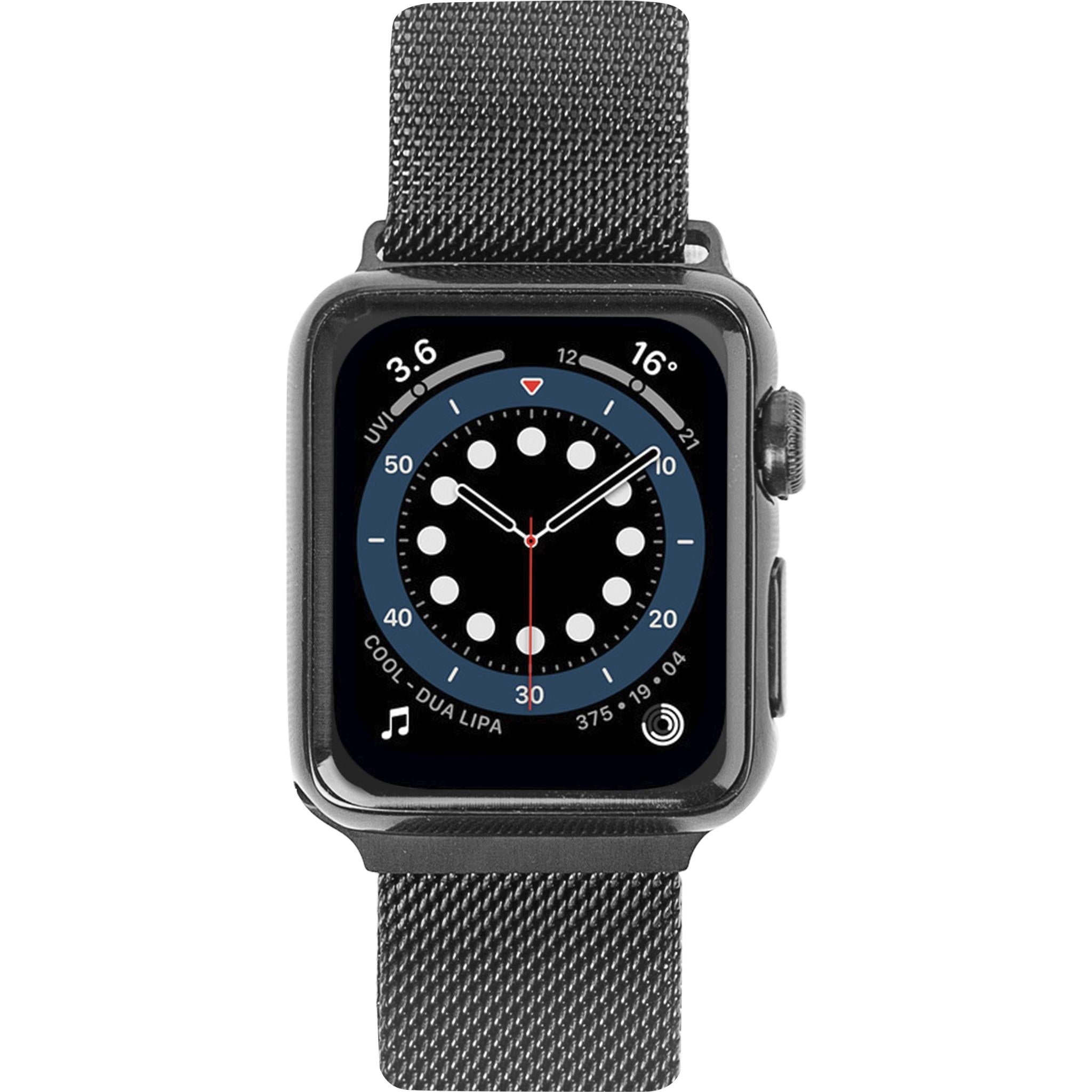 3sixT Replacement Mesh Band for Apple Watch 38mm 40mm - Adjustable Stainless Steel Strap - Compatible with Apple Watch Series 1/2/3/4/5/6/SE - Perfect for Workouts, Office & Formal Occasions (Black)