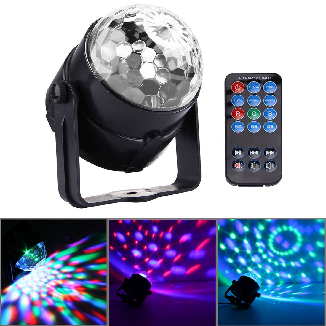 Rotating LED Magic Ball - Colorful Light Up Spinning Orb for Parties, Home Decor, and Nightclub Lighting