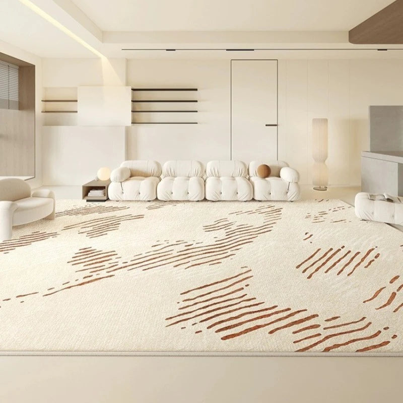 Nathalie Serenity Wave Waterproof Antibacterial Area Rug - Non-Slip Washable Indoor/Outdoor Carpet for Living Room, Bedroom, Patio & Bathroom