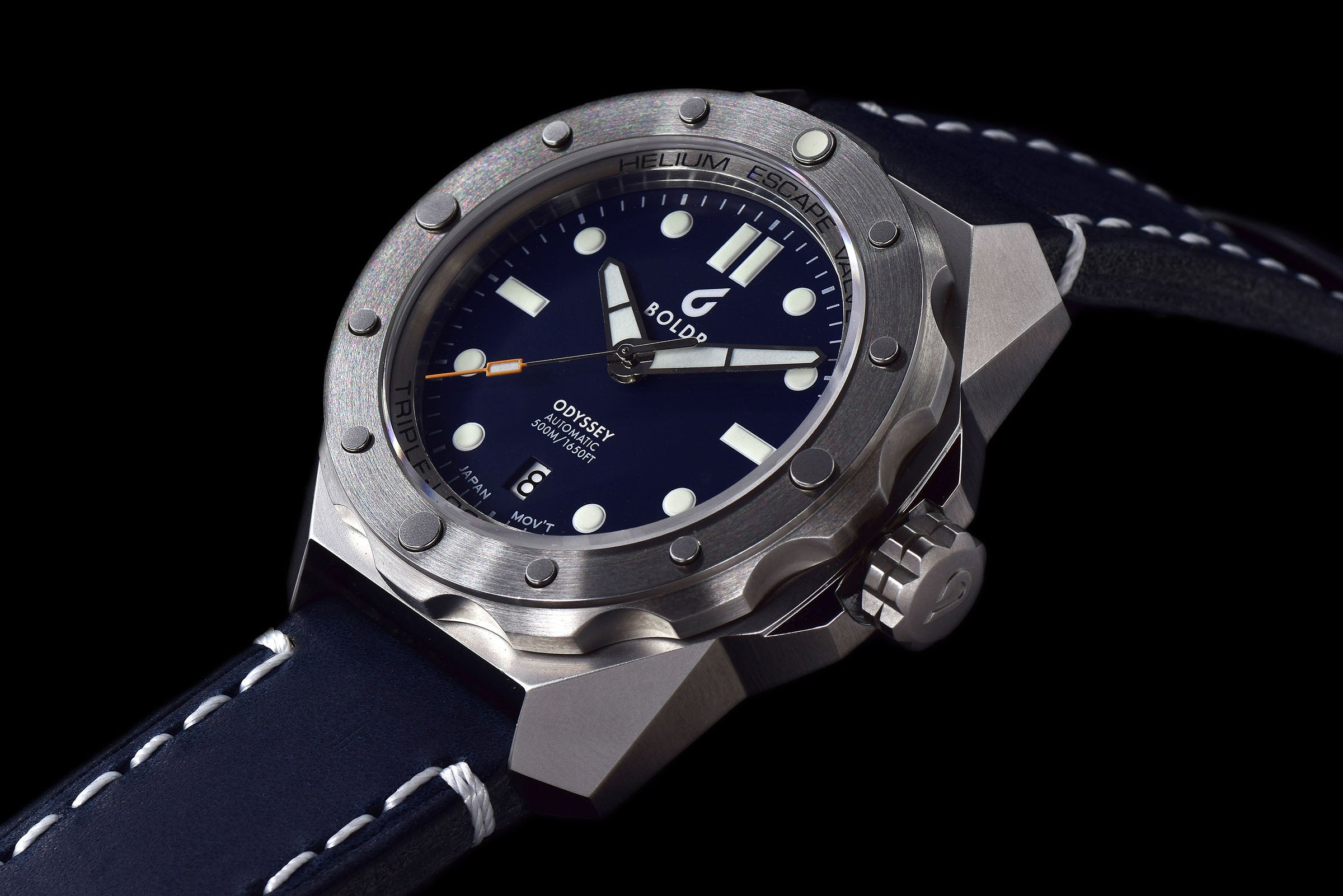 BOLDR Odyssey Stainless Steel Dive Watch - Blue Dial, Waterproof, Unisex for Men & Women - Perfect for Diving, Swimming & Outdoor Adventures