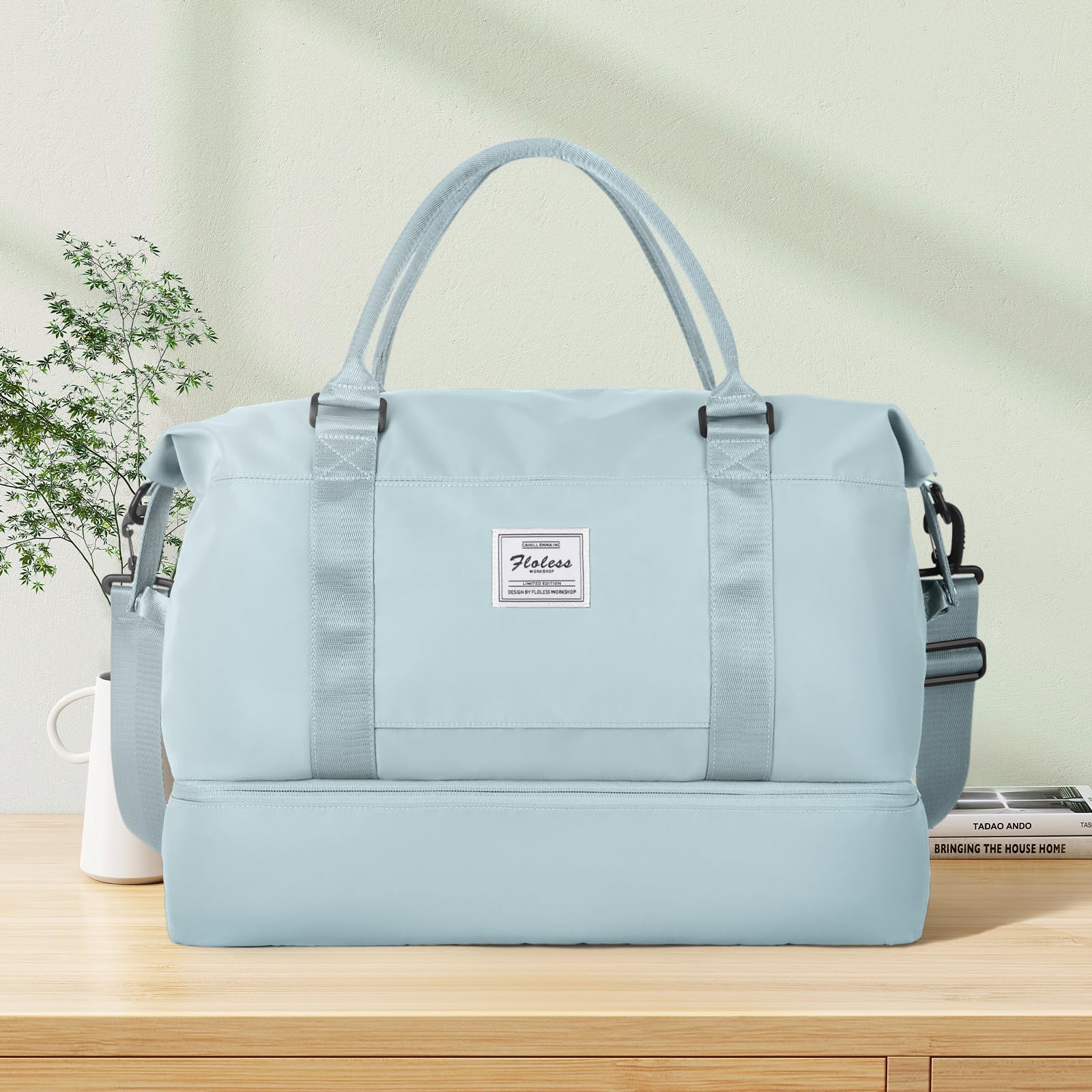 Stylish Travel Duffel Bag with Separate Shoes Compartment - Women's Weekender Overnight Bag for Gym, Work & Airplane Carry-On | Perfect for Business Trips, Weekend Getaways & Fitness Travel