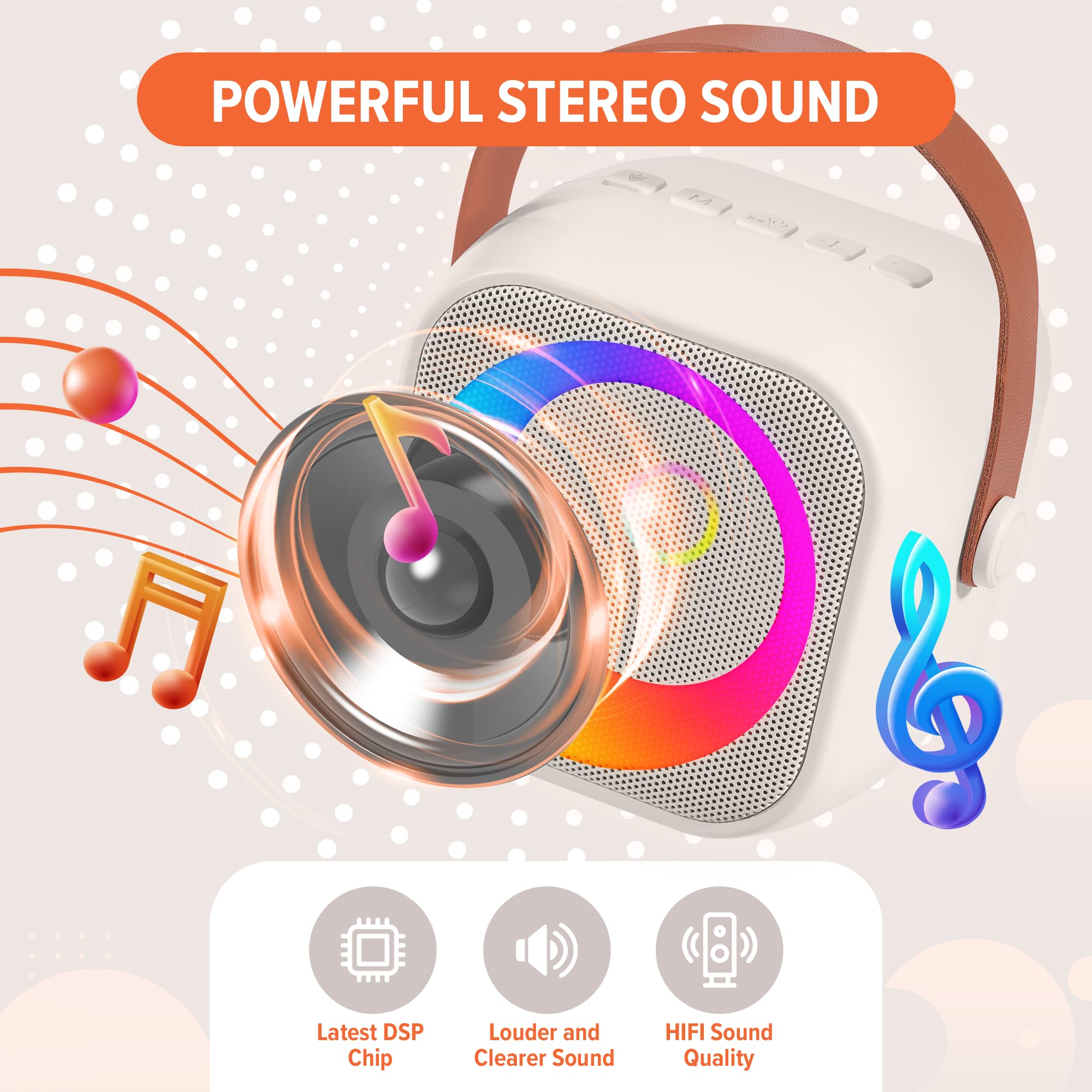 Portable Kids Karaoke Machine with Bluetooth - 25 Built-in Children's Songs, 2 Wireless Microphones - Perfect Birthday & Easter Gift for Toddlers Ages 2-5 | Home Entertainment, Party Fun & Singing Practice