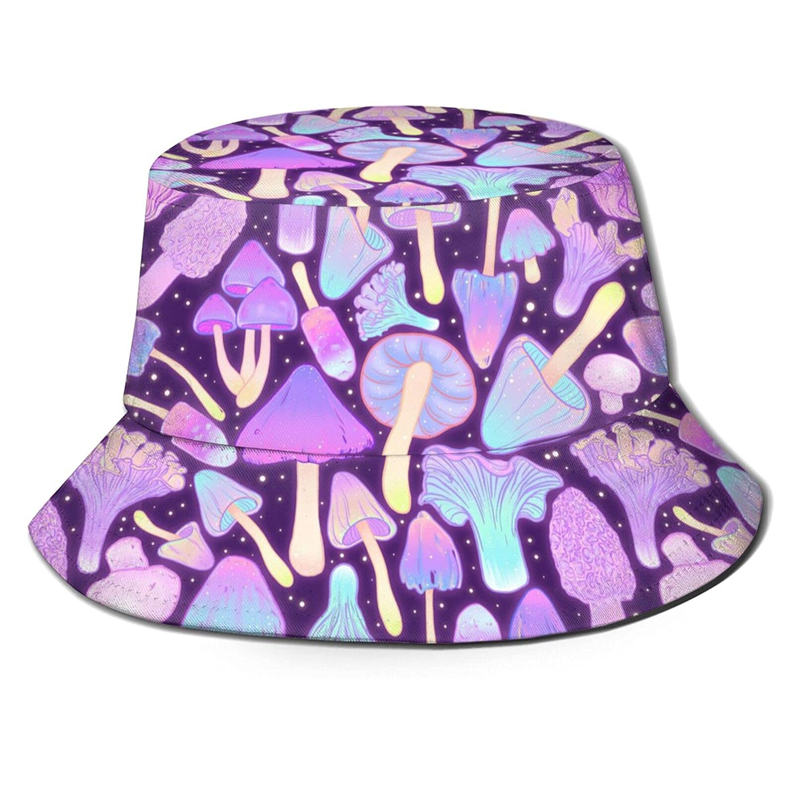 Stylish Gold & Purple Rose Pattern Fisherman Hat for Men, Women & Teens - UV Protection Bucket Sun Hat for Beach, Fishing & Outdoor Activities - Perfect for Summer, Travel & Fashion Accessories