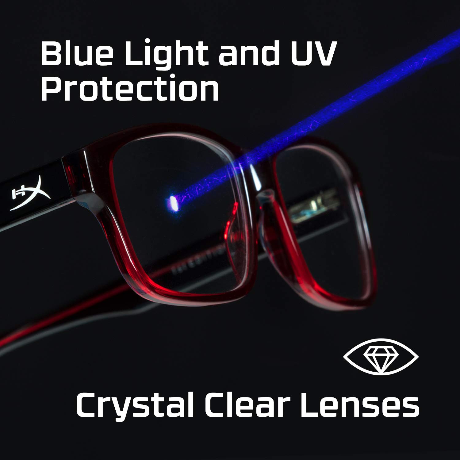 HyperX Spectre Gaming Glasses - Blue Light Blocking, UV Protection for Youth 10+ | Gaming & Study Use