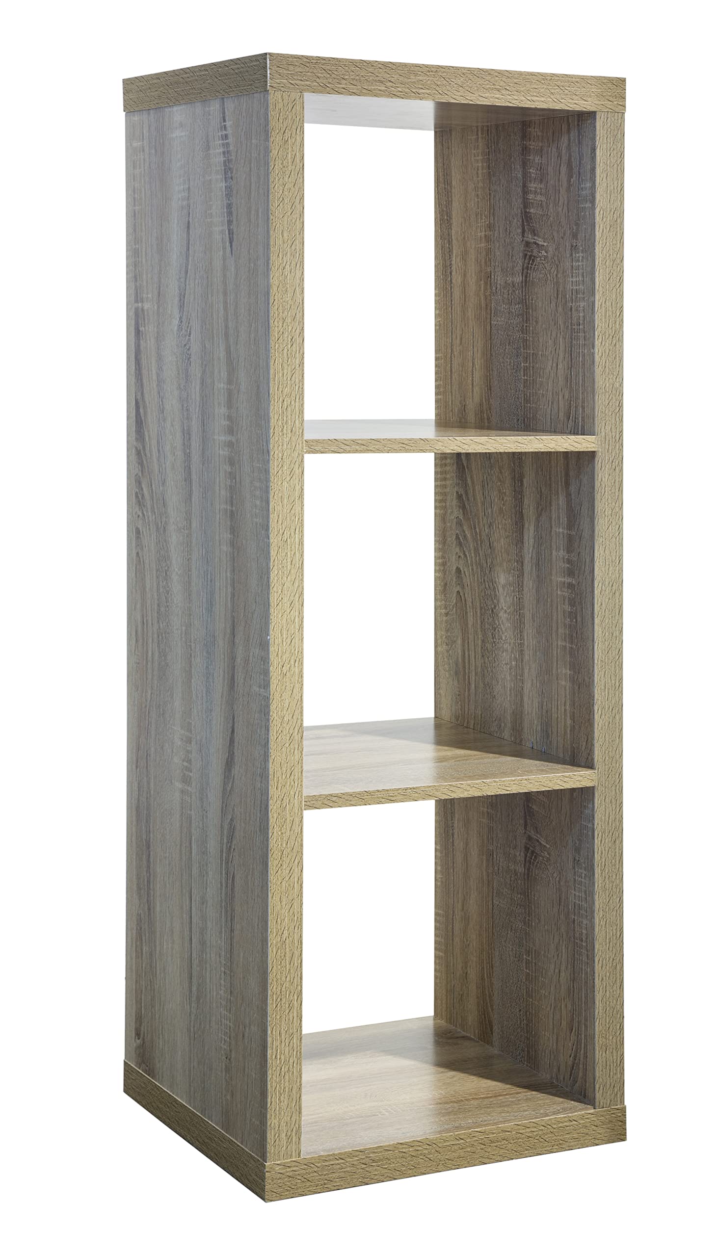Juggernaut 3-Cube Storage Organizer - Natural Oak Wood Shelf Organizer for Closet, Bedroom, Office & Living Room Storage Solutions