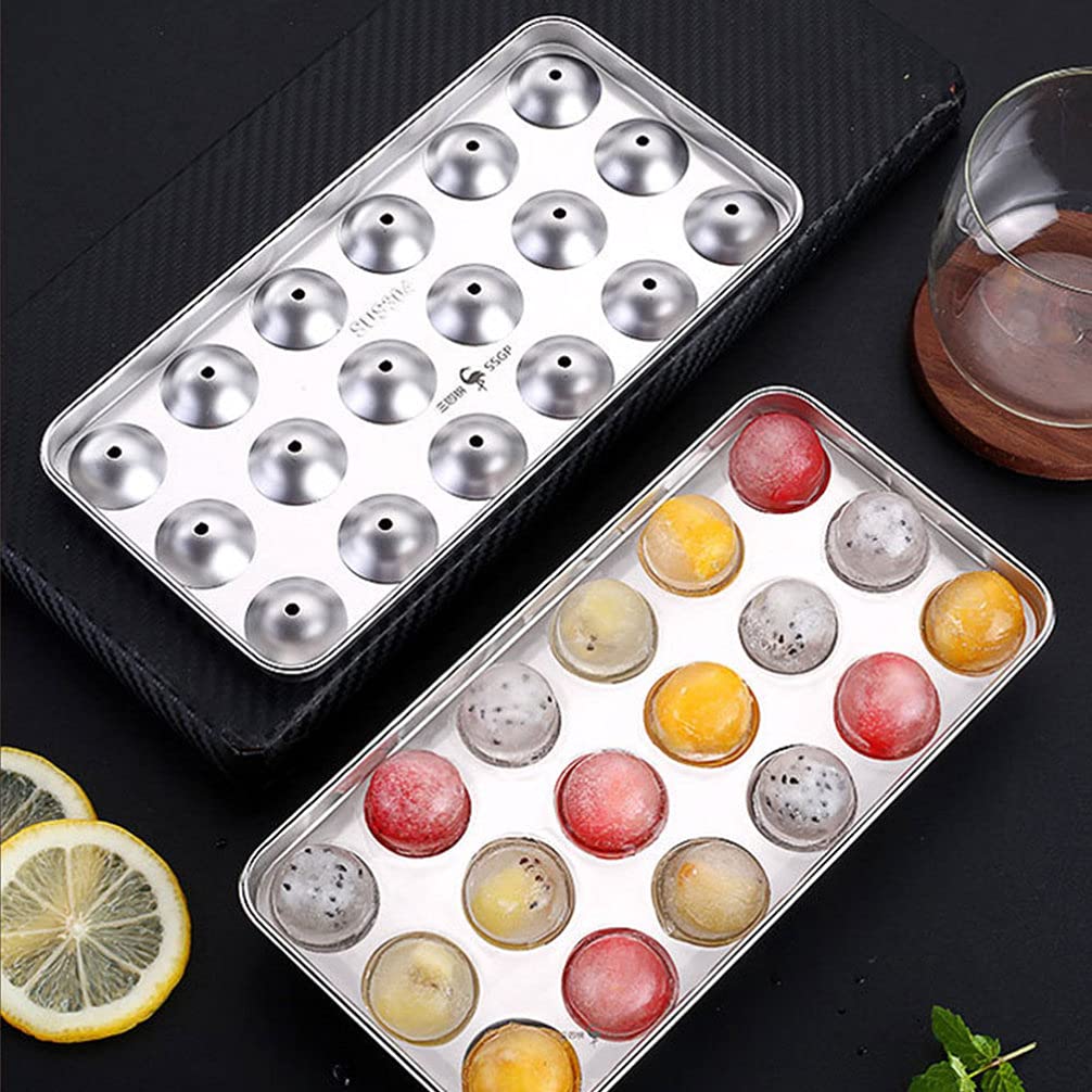 Premium Stainless Steel Ice Ball Mold - Reusable Ice Cube Tray for Whiskey, Cocktails & Beverages | Durable Freezer Trays for Perfect Spheres | Ideal for Home Bars, Parties & Chilling Drinks