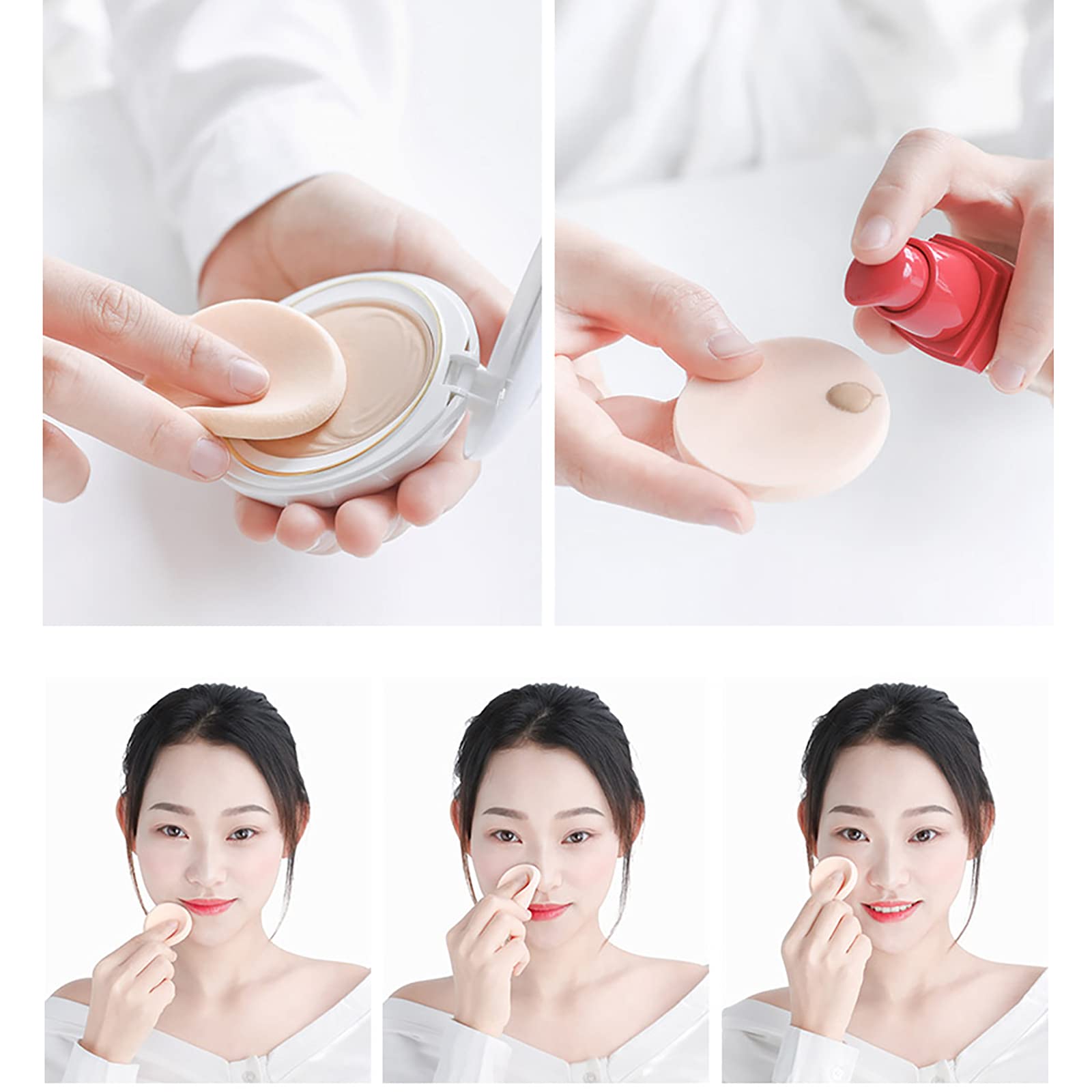 25 Pcs Soft Makeup Sponges for Foundation & Powder - Dry & Wet Use (White)