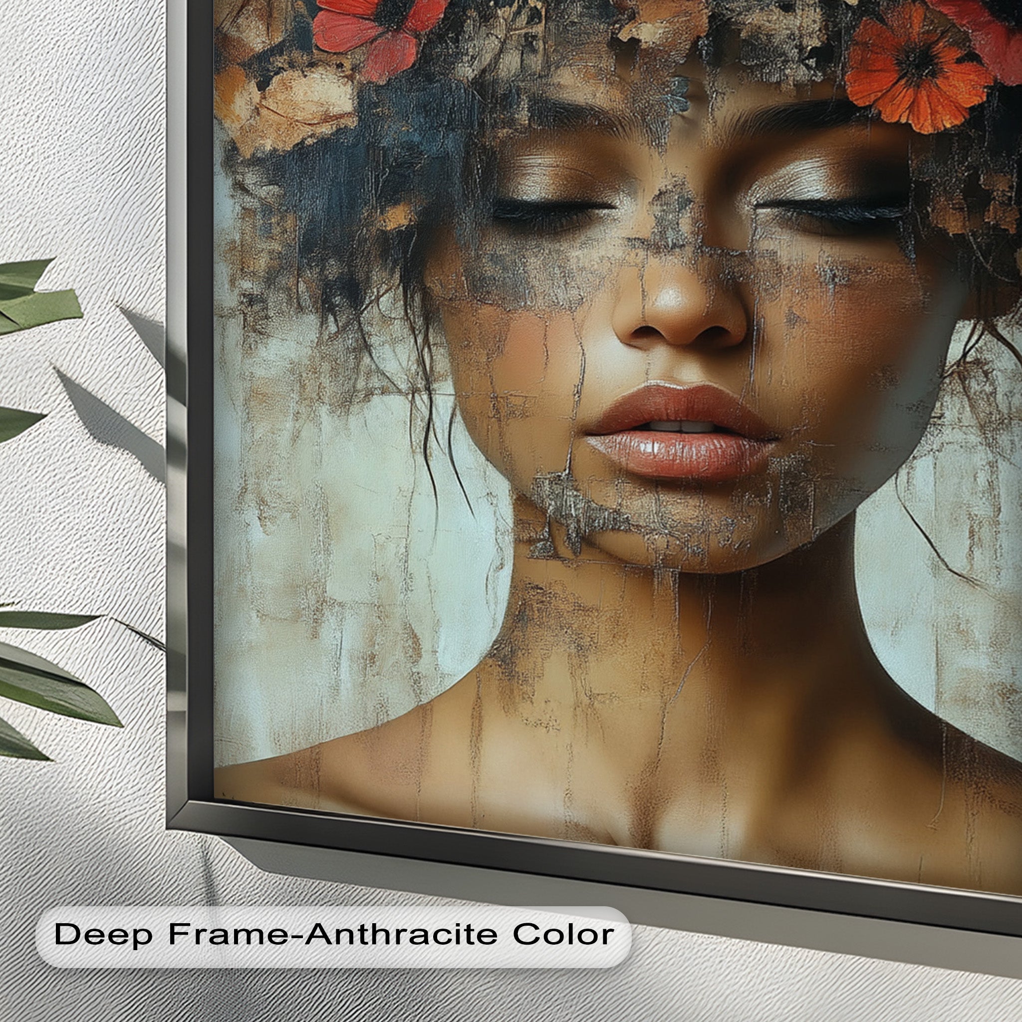Ethereal Boho Flower Oil Painting - Autumn Reverie Wall Art for Home Decor, Living Room, Bedroom & Office | Handmade Canvas Artwork