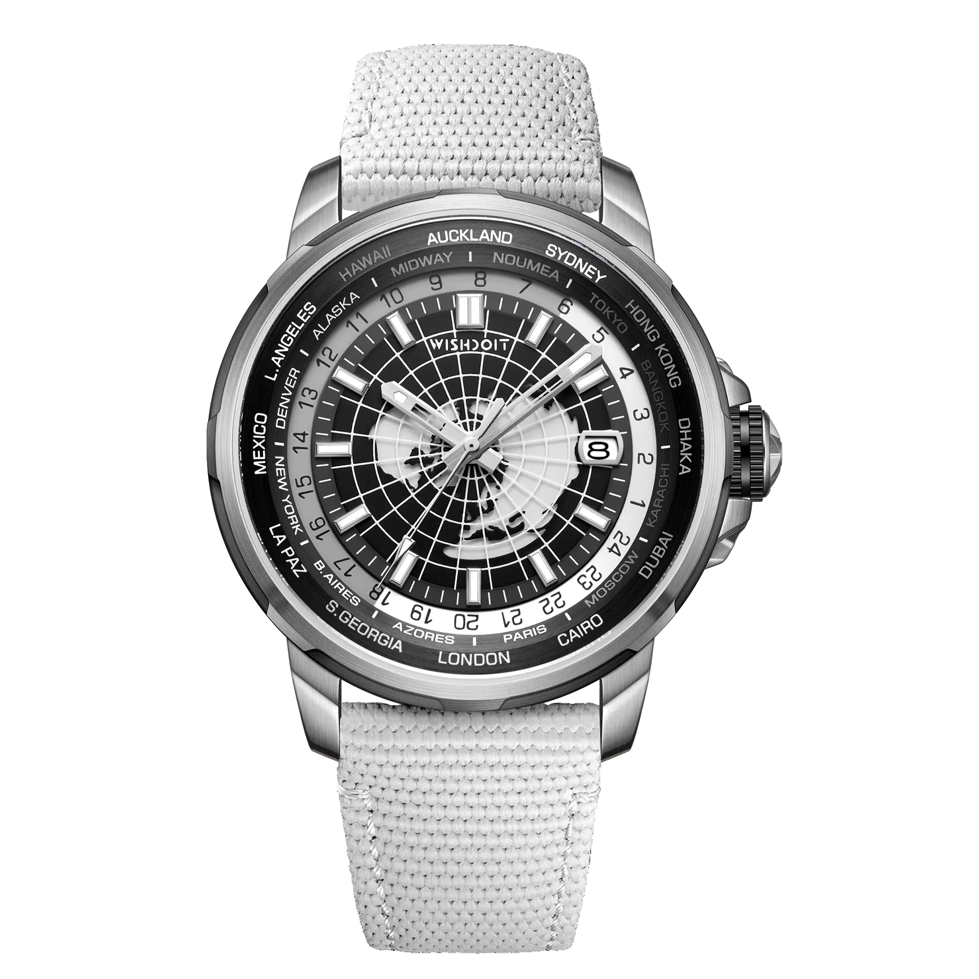 ETERNAL EARTH Automatic Self-Winding GMT Dual Time Zone Men's Watch - Perfect for Business Travel & International Timekeeping