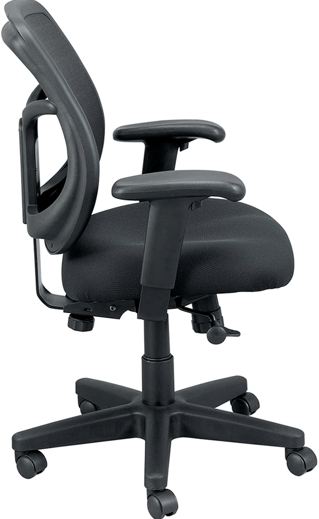 Eurotech Apollo Midback Swivel Office Chair with Mesh/Fabric Back - Black (Model MT9400) - Ergonomic Desk Chair for Home & Office Workspaces
