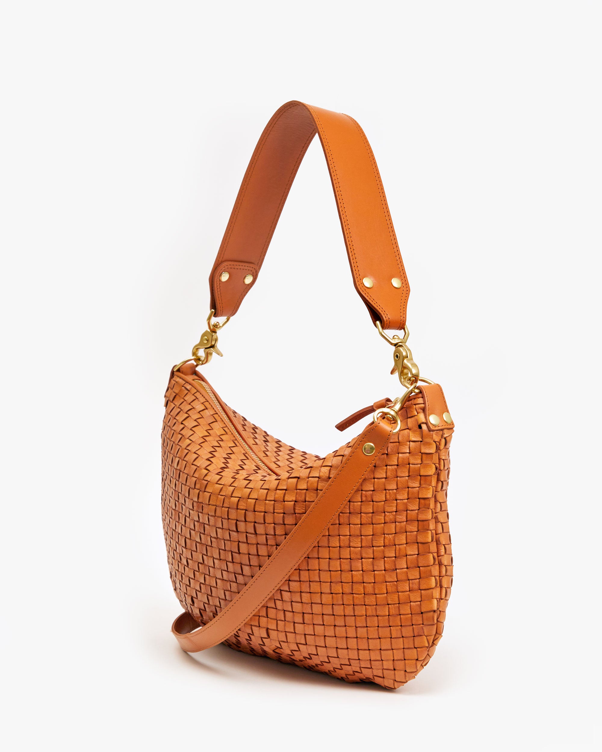 Moyen Messenger Bag - Natural Woven Checker Pattern with Updated Zipper Closure - Perfect for Work, School & Travel Accessories
