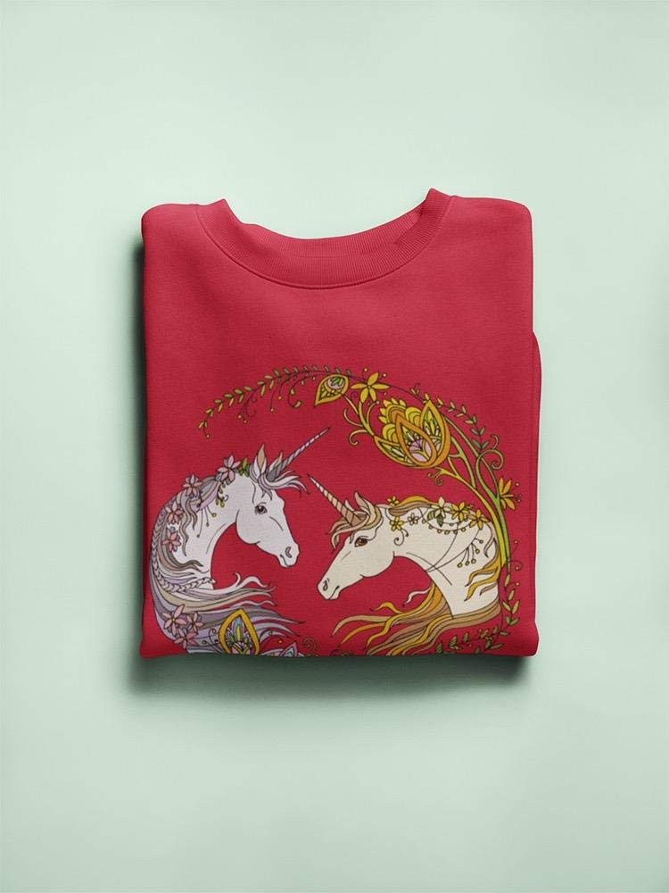 Smartprints Women's Beautiful Unicorn Portrait Sweatshirt | Soft & Comfortable Pullover for Casual Wear, Gifts & Fantasy Lovers