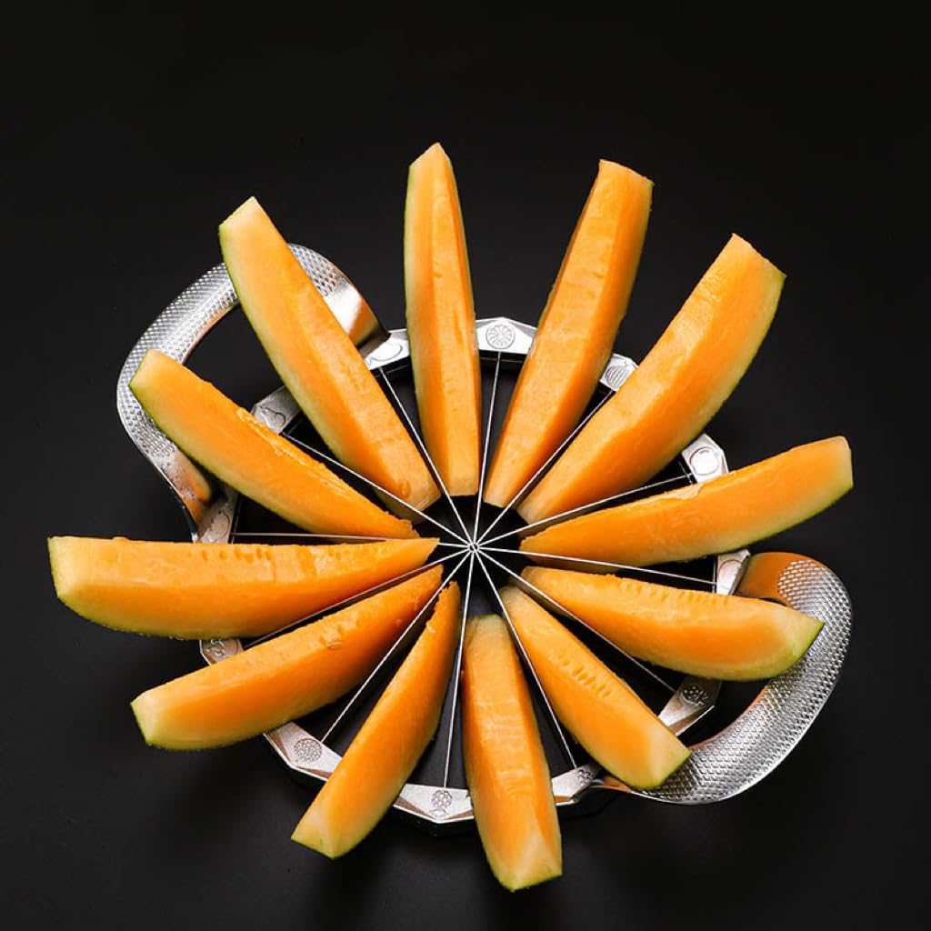 Stainless Steel Round Watermelon Slicer with Non-Slip Handle - Multi-Fruit Cutter for Watermelons, Apples & More - Sharp & Durable Kitchen Tool for Fruit Salads, Smoothies & Party Platters