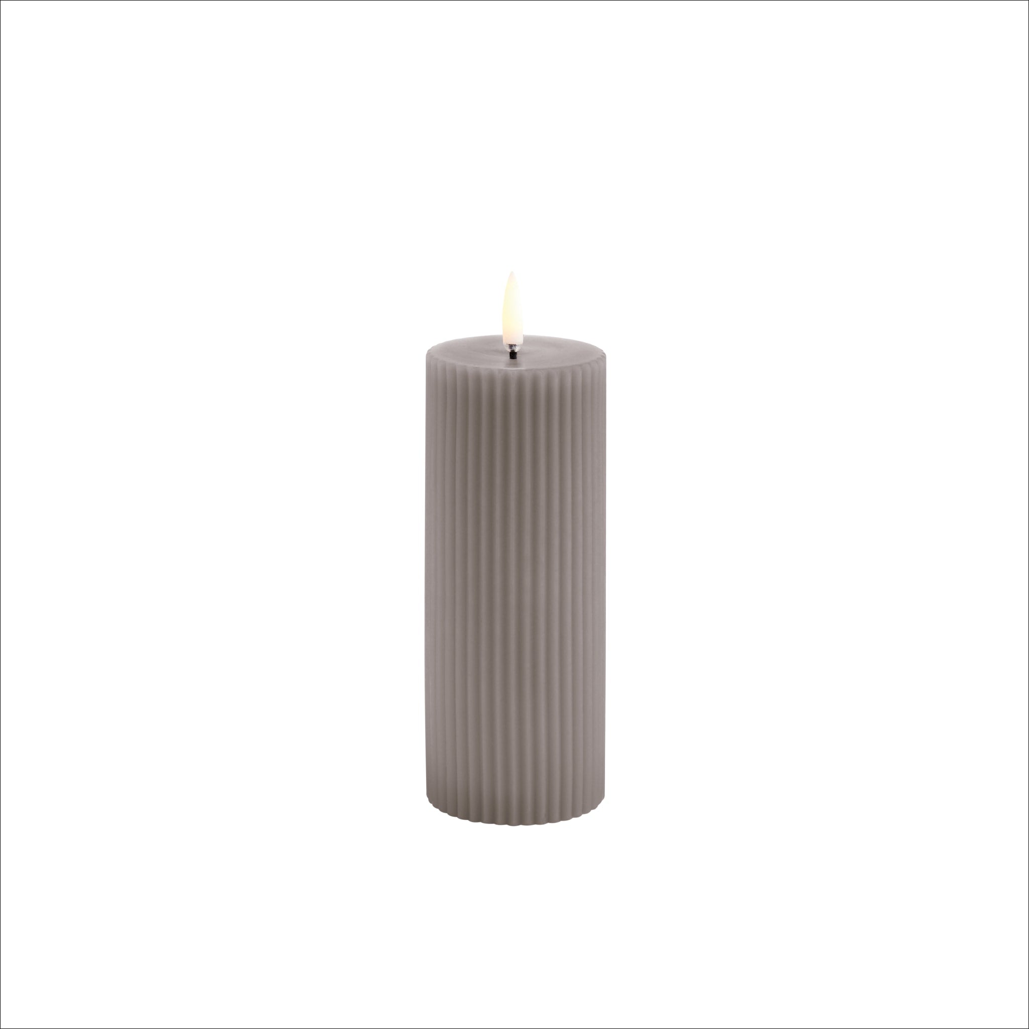 UYUNI Flameless LED Pillar Candle - 6 Inch (15.2cm) Sandstone Textured Battery Operated Fake Wax Candle for Home Decor, Wedding Centerpieces & Romantic Ambiance