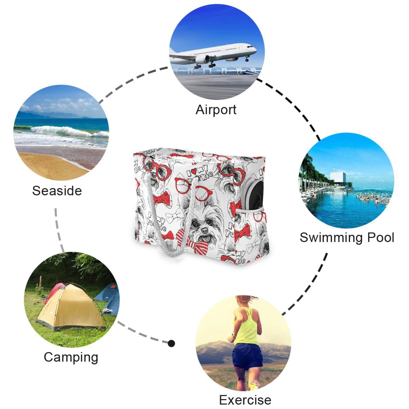 VIKKO Large Beach Bag for Women - Waterproof Travel Tote with Zipper, Spacious Shoulder Bag for Pool, Vacation & Shopping | Perfect for Beach Trips, Gym & Daily Use