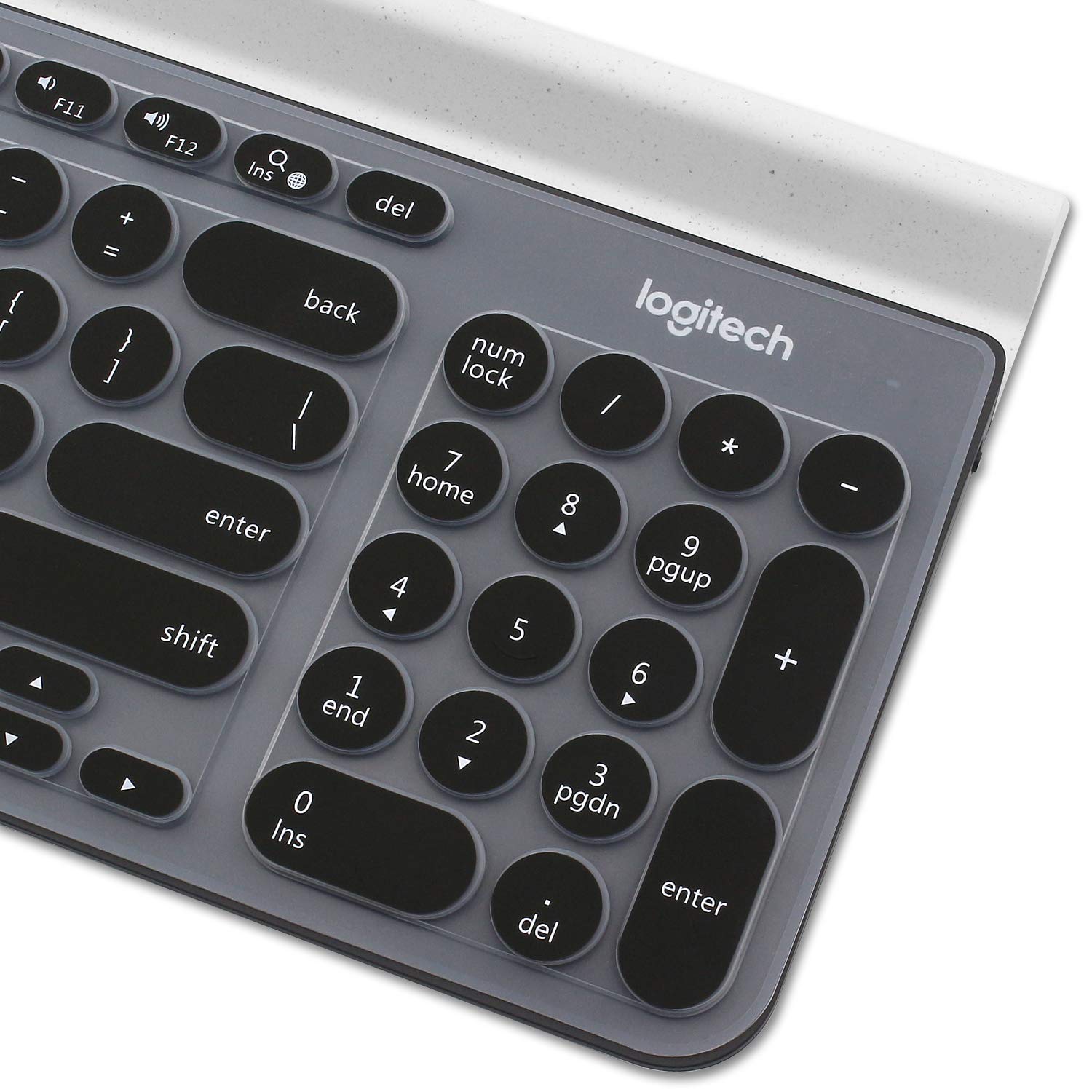 Logitech K780 Wireless Keyboard Silicone Cover - Ultra Thin Protective Skin Accessory (Black) | Dustproof, Spill-Resistant Keyboard Protector for Home & Office Use